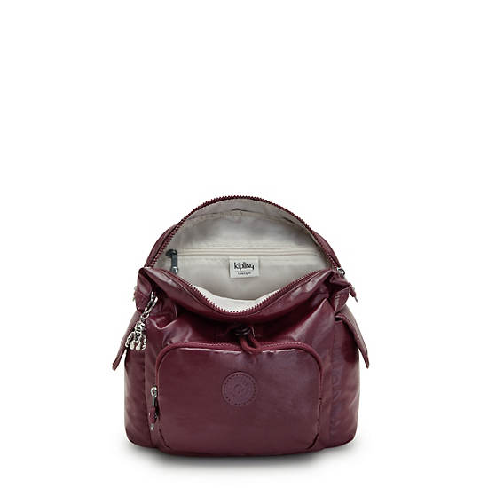 Plecaki Kipling City Pack Mini Metallic Backpack Bordowe | PL 1196BE